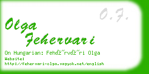 olga fehervari business card